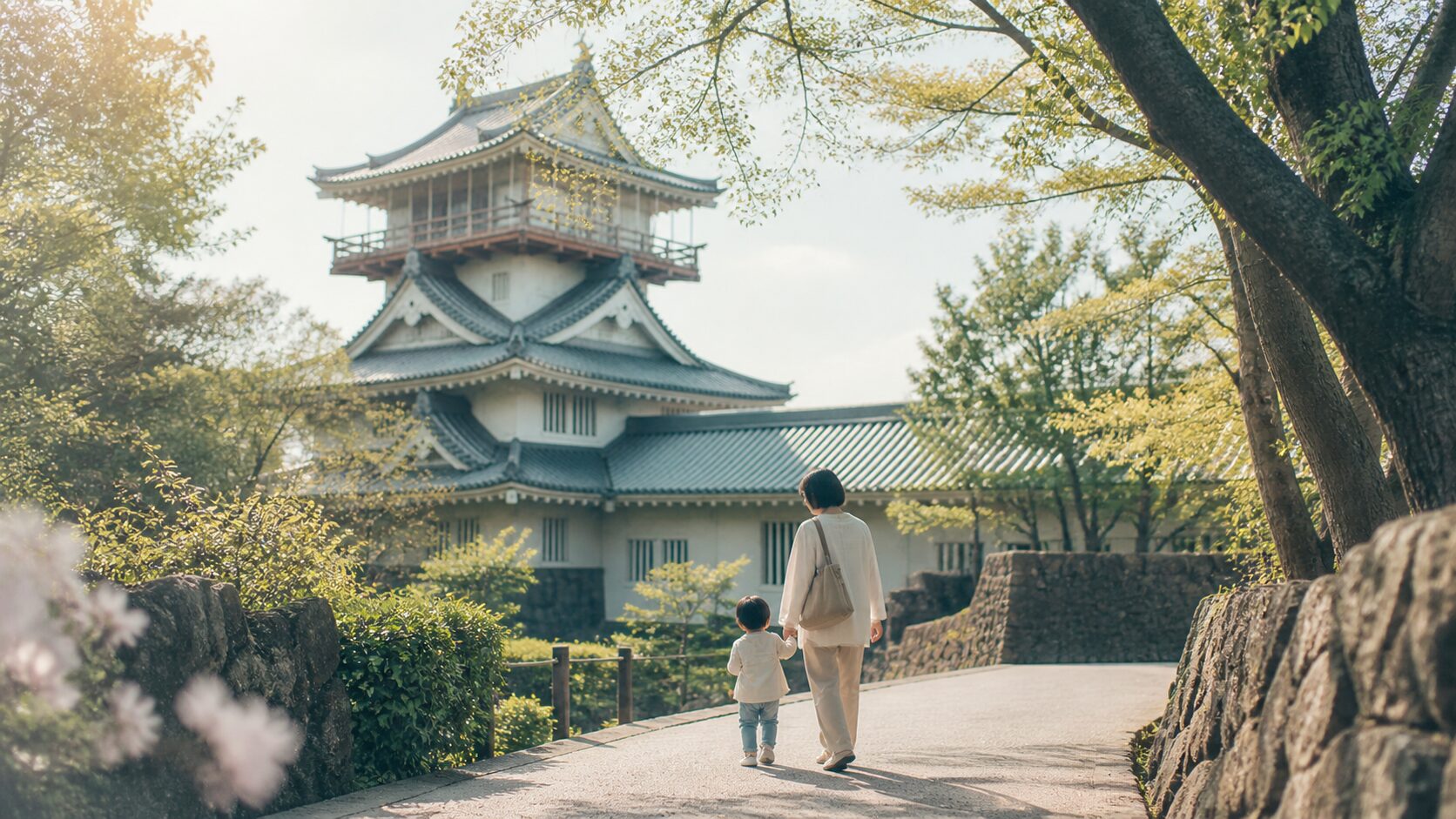 岩崎城址公園の城と歴史を感じる園内