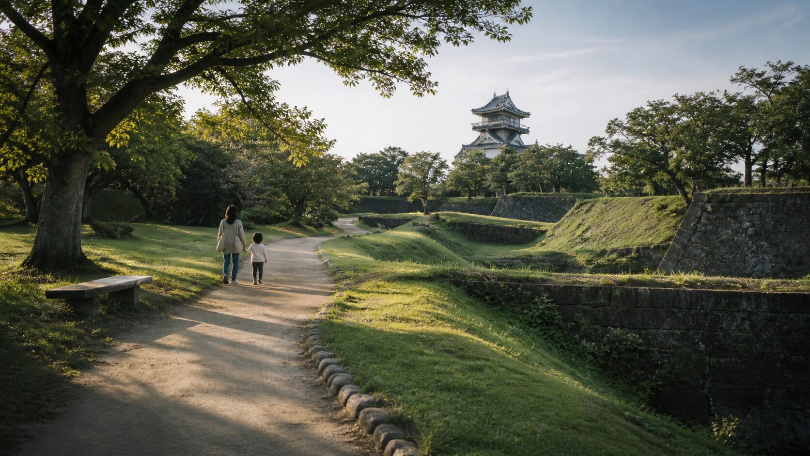 岩崎城址公園の子どもと歩きやすい広場