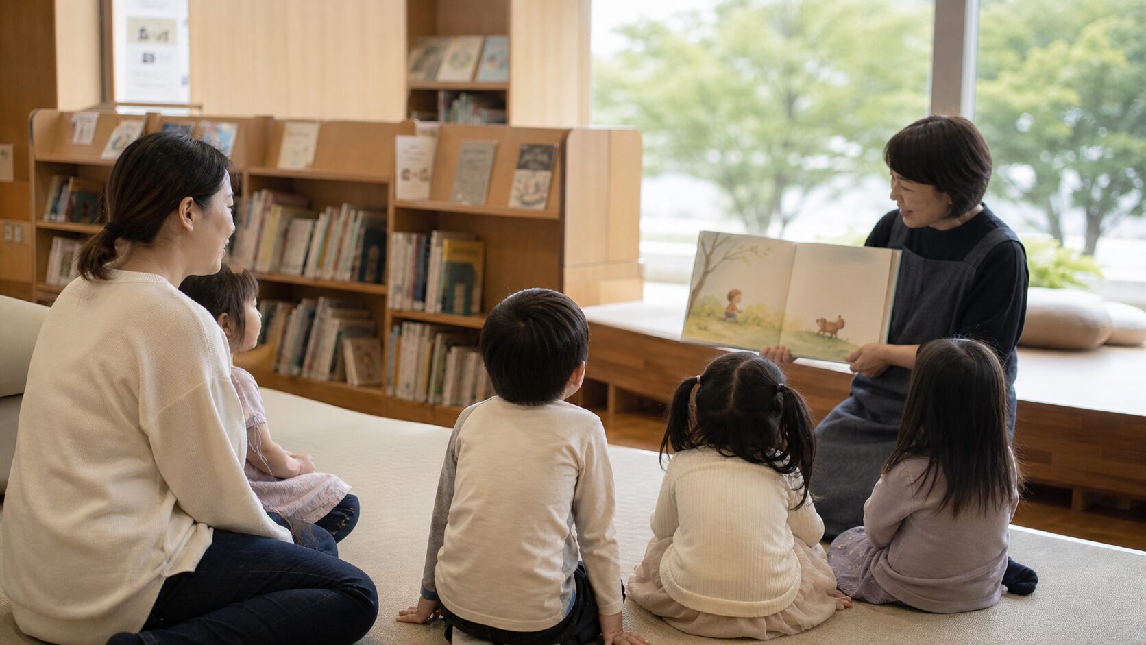 豊田市中央図書館で読み聞かせ会