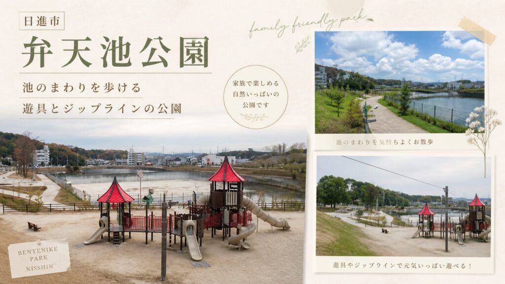 弁天池公園｜池のまわりを歩ける、遊具とジップラインの公園。 アイキャッチ